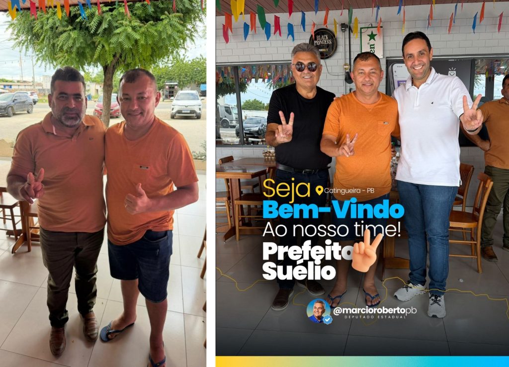 Márcio Roberto recebe apoio do prefeito Suélio, de Catingueira, e do empresário Eulâmpio Neto, de Emas