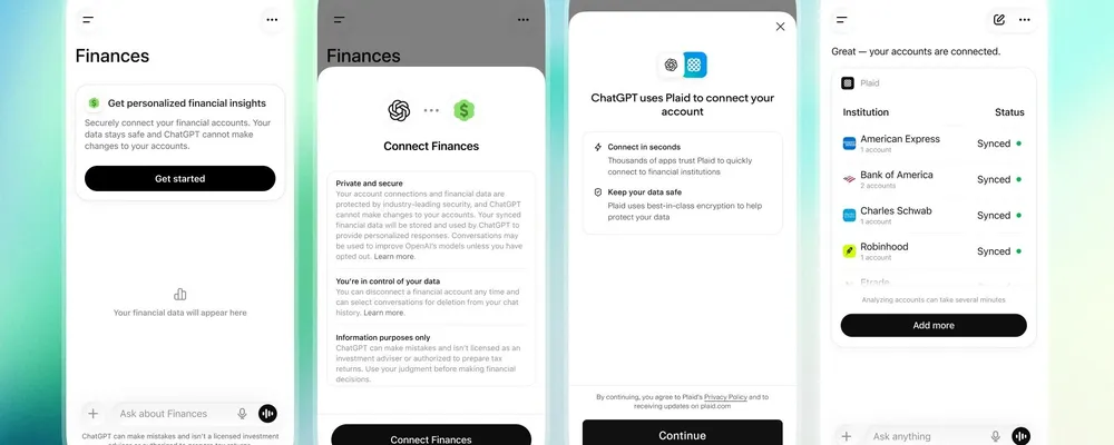 ChatGPT agora acessa contas bancárias para dar conselhos financeiros