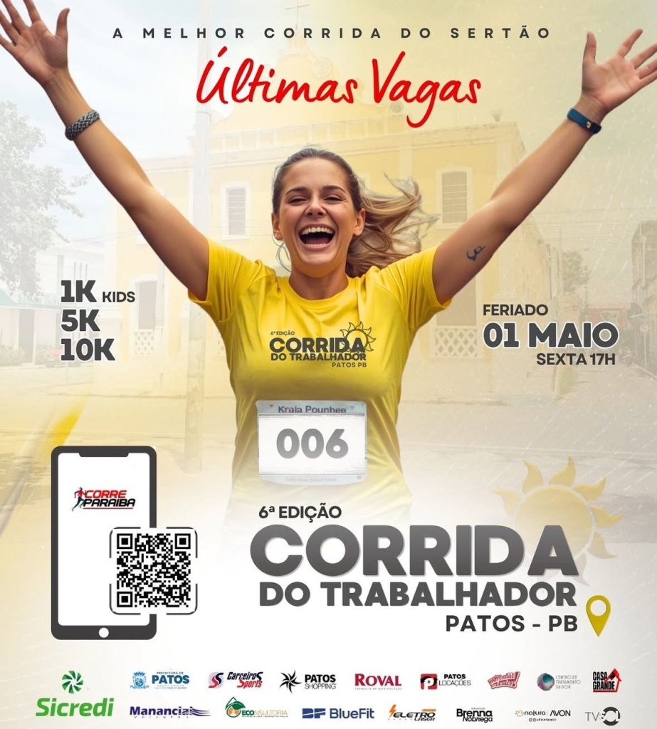 Corrida do Trabalhador acontece nesta sexta(01), em Patos, com apoio da Prefeitura