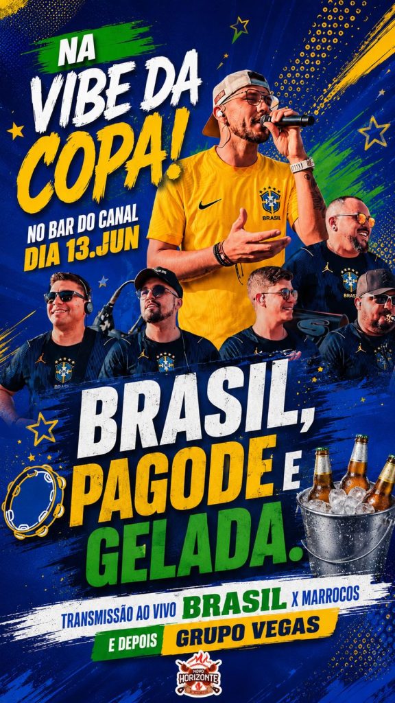 Grupo Vegas fará show após transmissão de Brasil x Marrocos no Bar do Canal