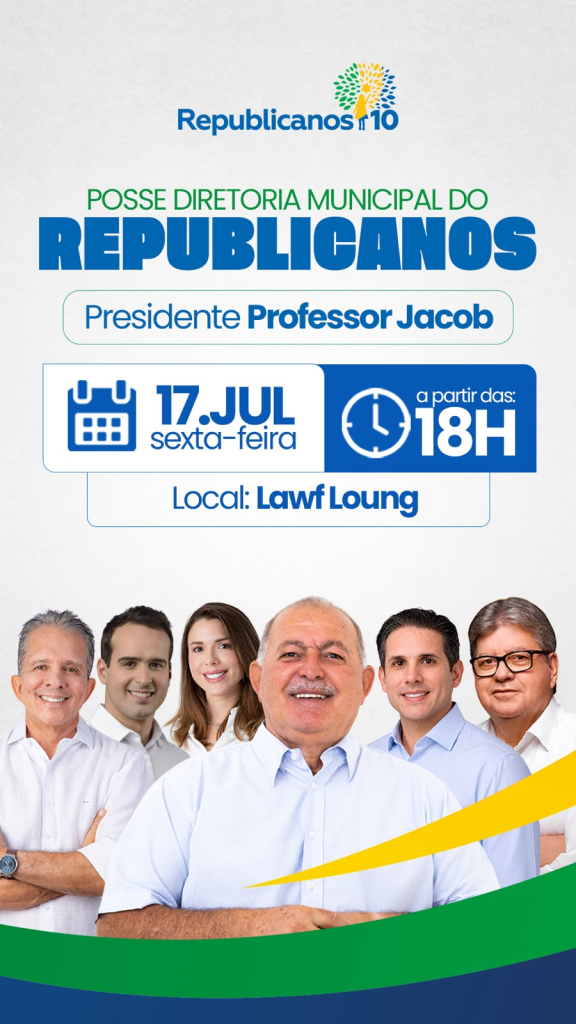 Republicanos realiza posse do Diretório Municipal em Patos no dia 17 de julho