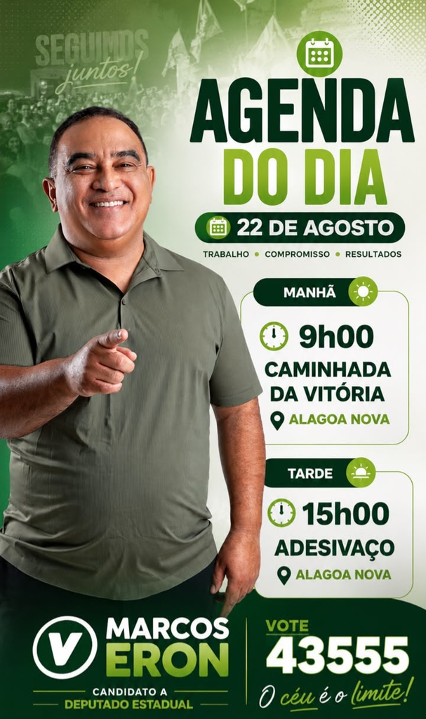Marcos Eron reúne apoiadores em Alagoa Nova com caminhada e adesivaço neste sábado